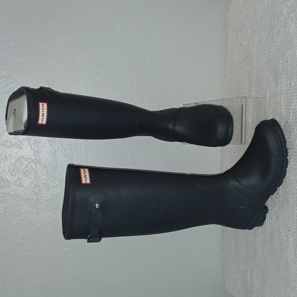 Hunter Original Tall Ladies Dark Slate Rain Boots - Picture 13 of 16